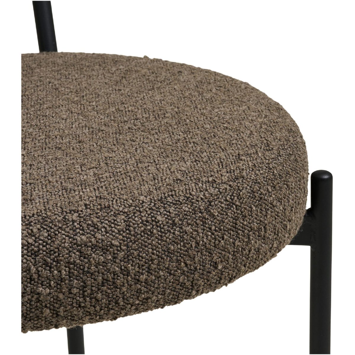 Set van 2 – Nest of Nora Eetkamerstoel Jaro bouclé – Zwarte poten – Bruin - Afbeelding 6