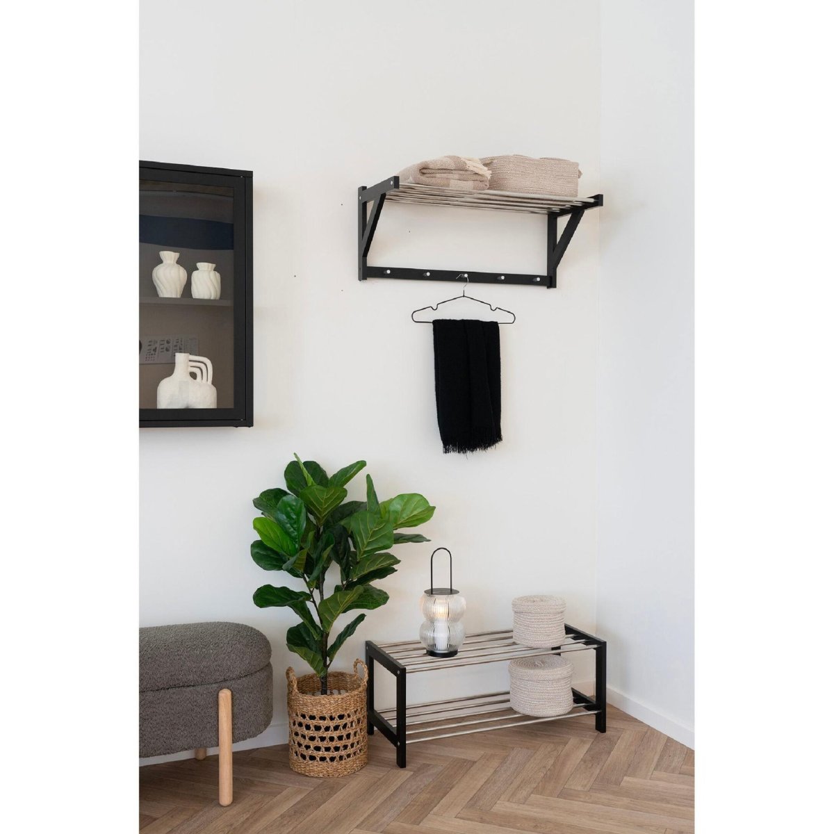 Nest of Nora Schoenenrek 2 lagen 78×34 cm – Hout en staal – Zwart - Afbeelding 6