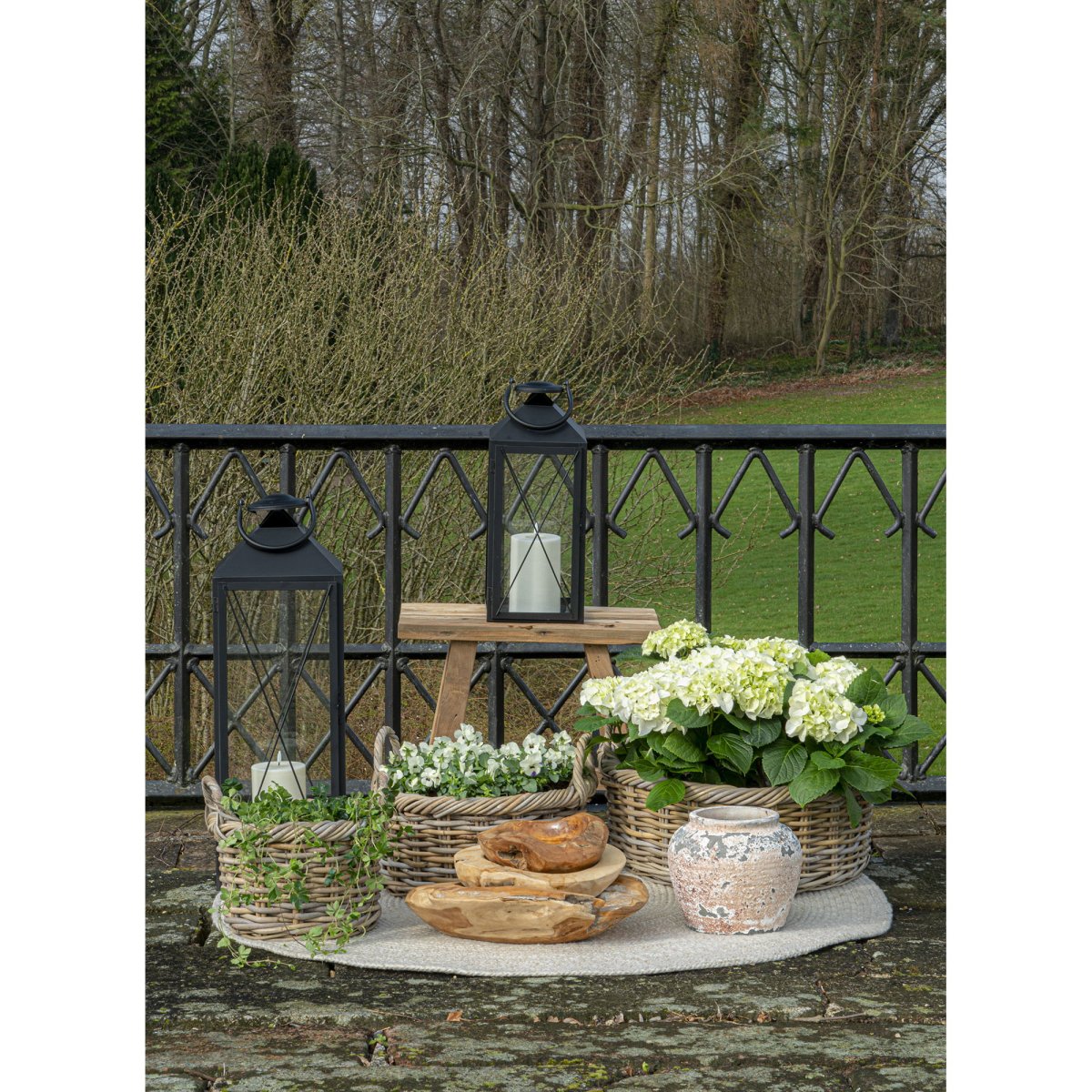 QUVIO Rieten manden Kubu – 30/40/50 cm – Set van 3 - Afbeelding 6