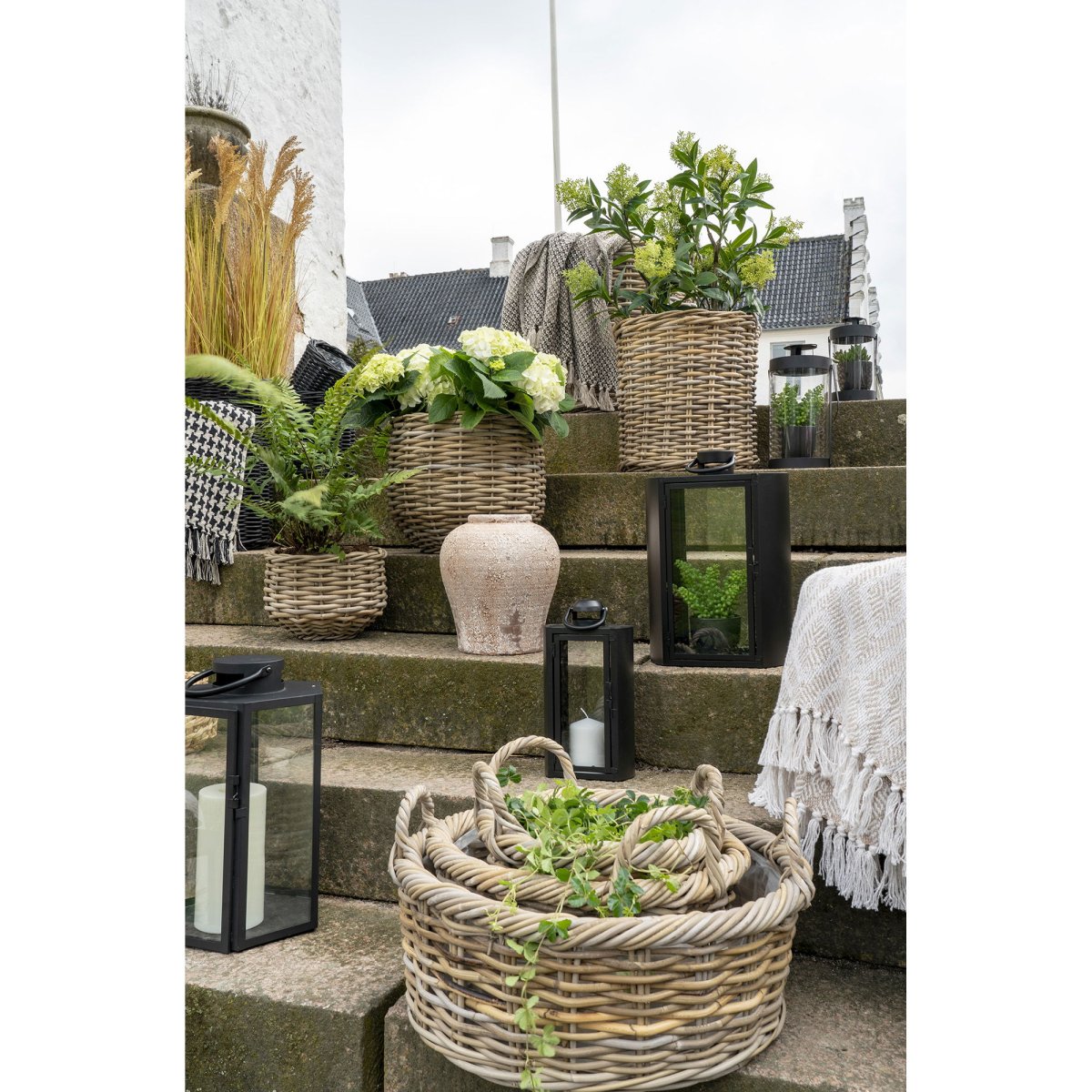 QUVIO Rieten manden Kubu – 30/40/50 cm – Set van 3 - Afbeelding 8