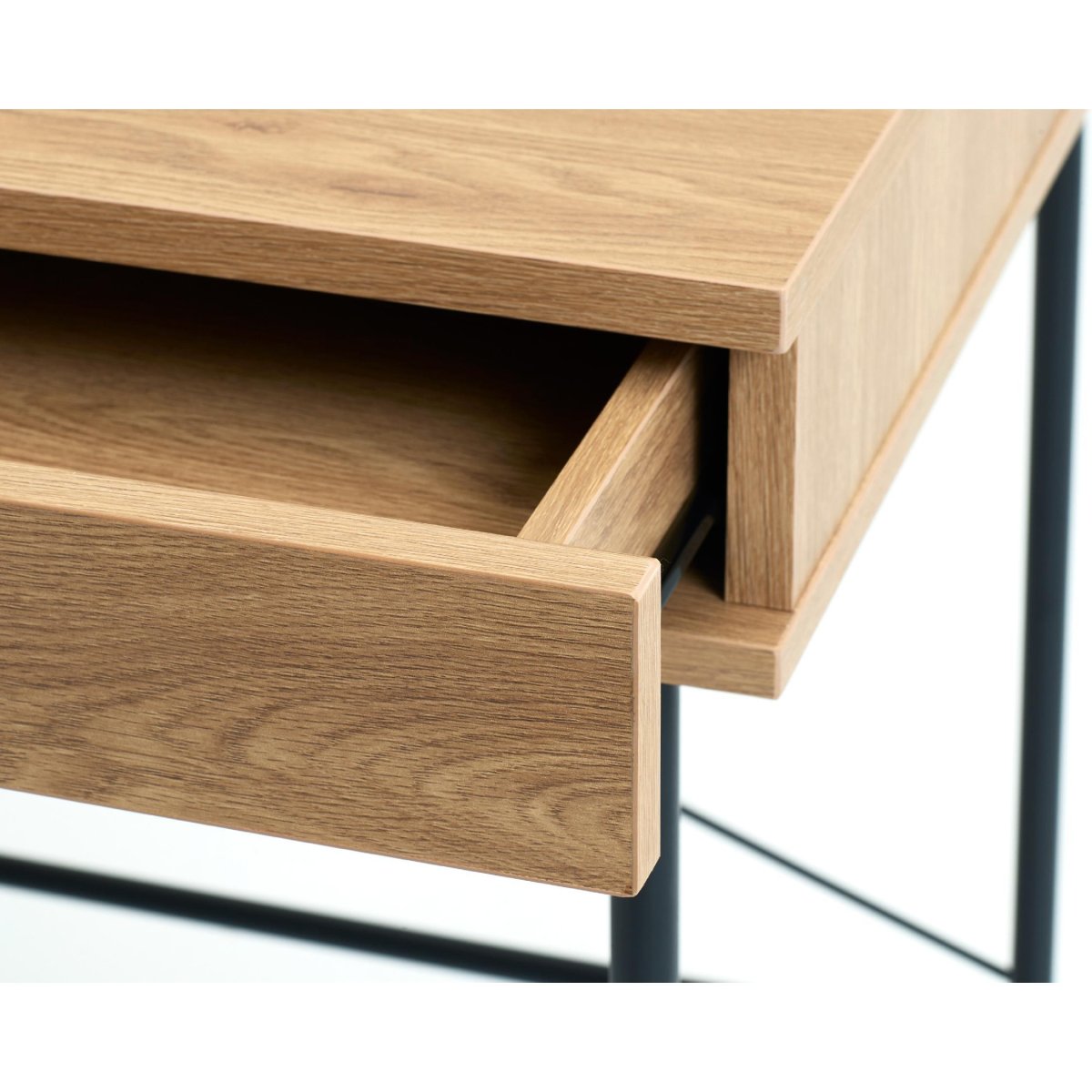 Nest of Nora Bureau Hilda – 120×60 met lade – Houten blad en zwart stalen onderstel – Naturel - Afbeelding 7