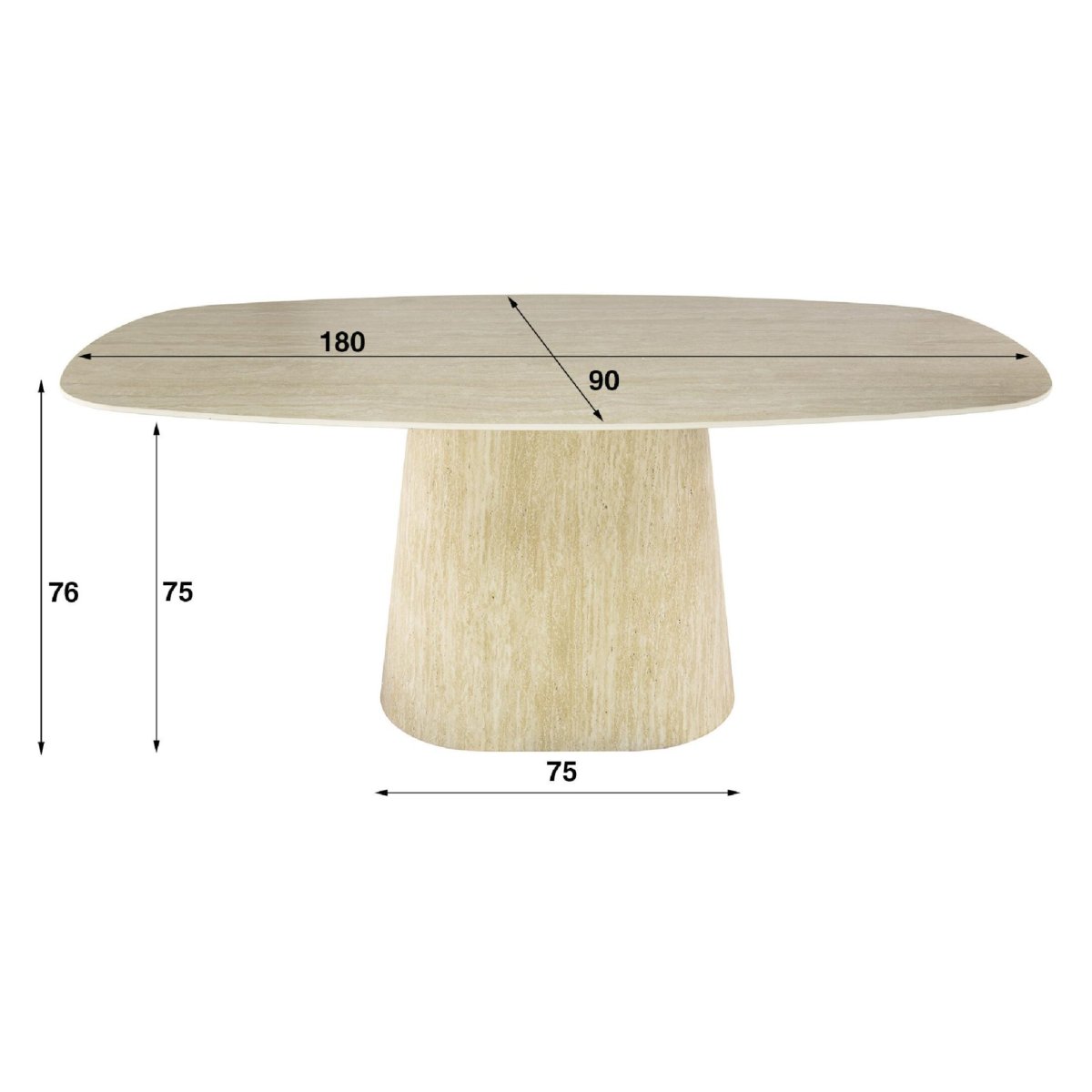 Nest of Nora Eettafel deens ovaal 180 cm – Keramiek travertin - Afbeelding 3