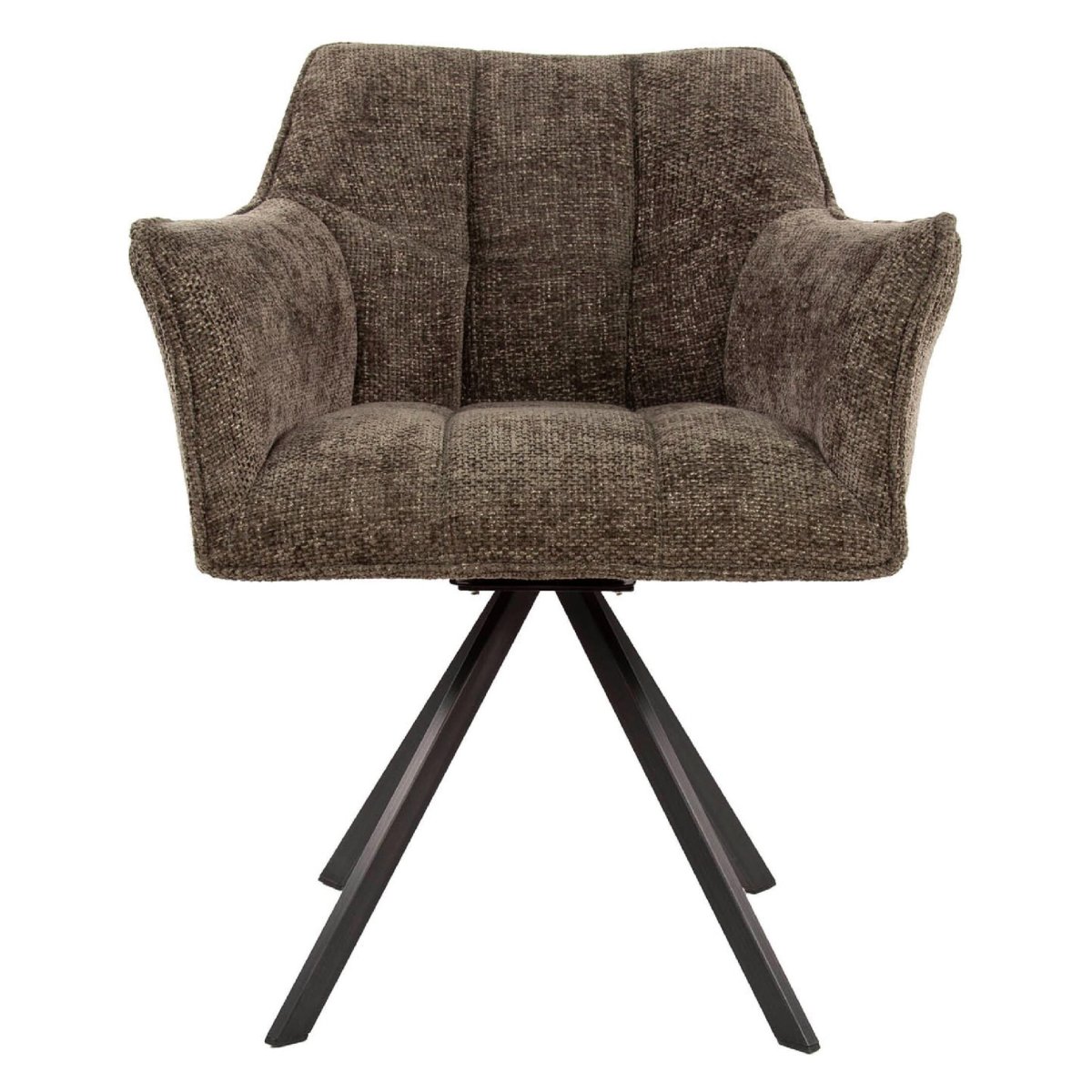 Set van 2 – Nest of Nora Eetkamerstoelen Elda – Met armleuning en draaibaar – Taupe - Afbeelding 3