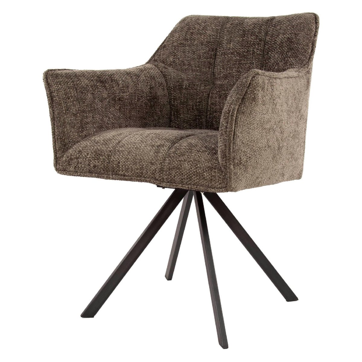 Set van 2 – Nest of Nora Eetkamerstoelen Elda – Met armleuning en draaibaar – Taupe