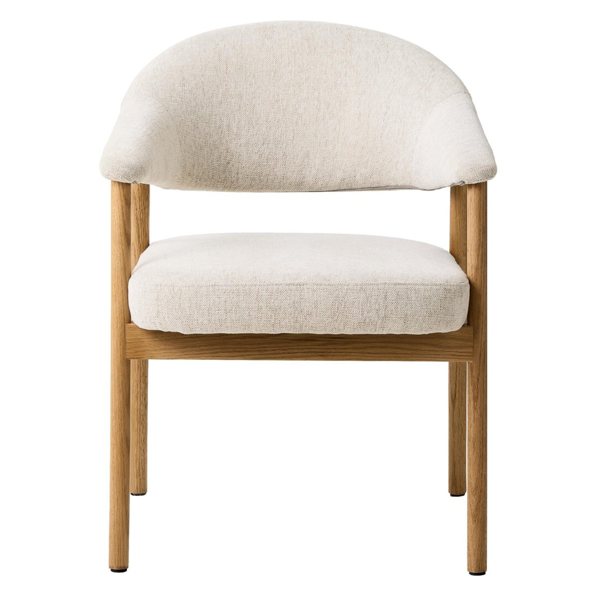 Set van 2 – Nest of Nora Eetkamerstoelen Niva met armleuningen – Natural eikenhouten poten – Beige - Afbeelding 3