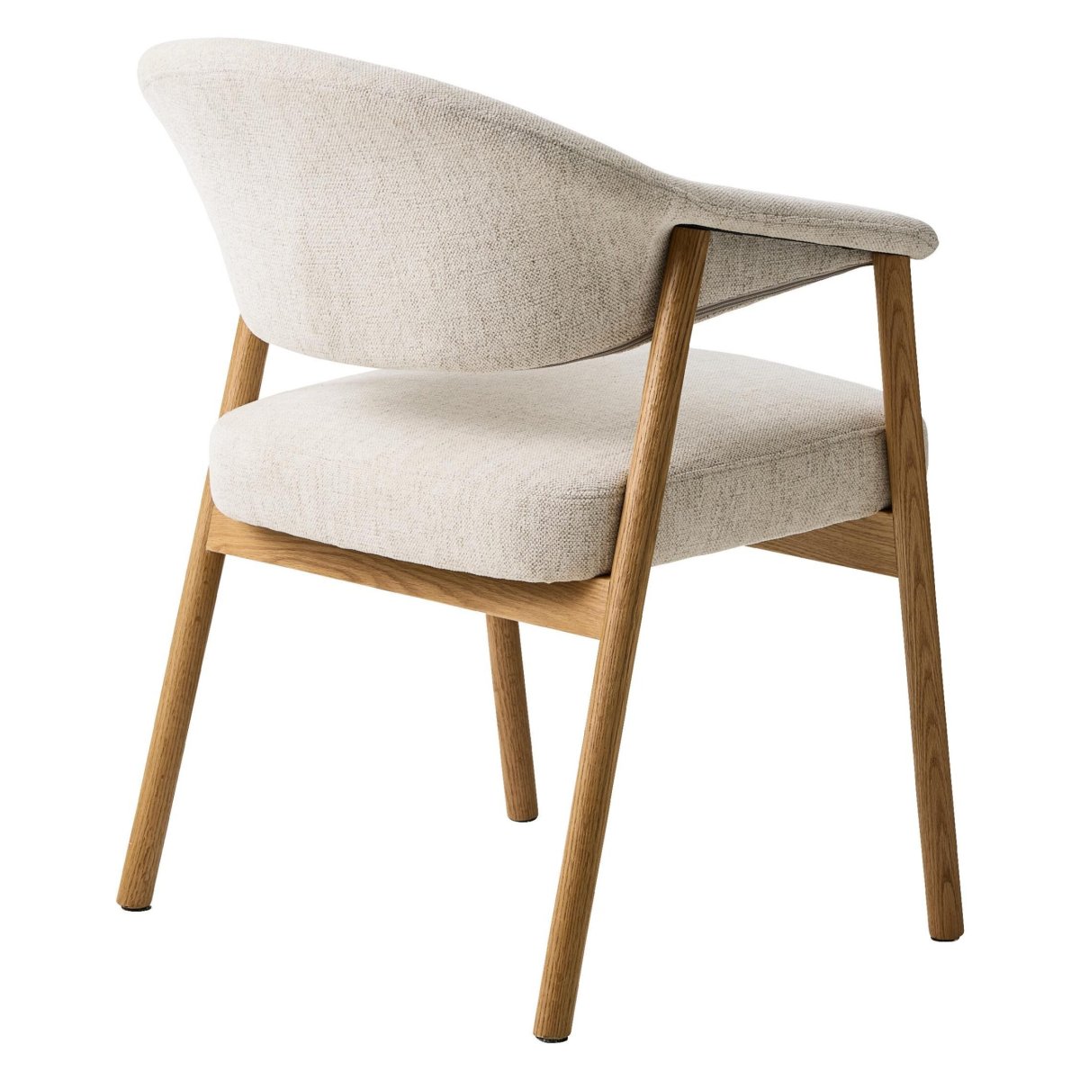 Set van 2 – Nest of Nora Eetkamerstoelen Niva met armleuningen – Natural eikenhouten poten – Beige - Afbeelding 6