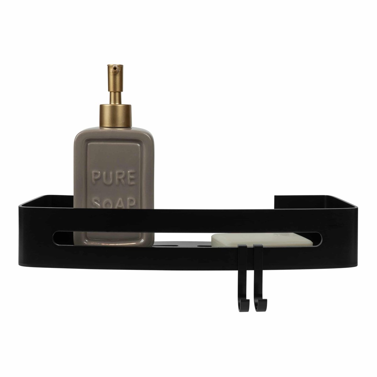 QUVIO Badkamerplanchet – Doucherek – 13 x 32,5 x 9 cm – Zwart