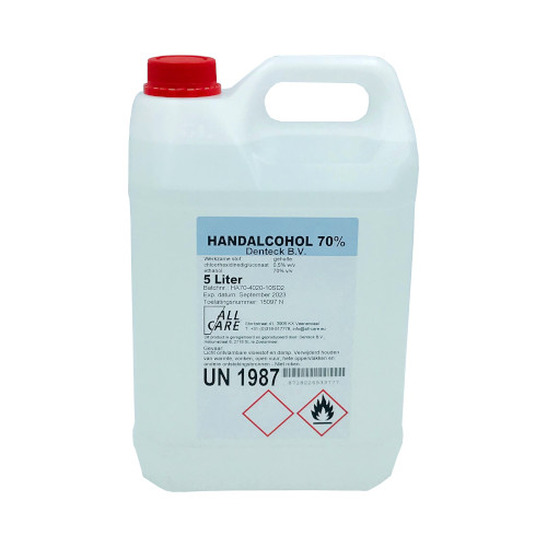Denteck Handalcohol/Handdesinfectiemiddel 70% 5 ltr