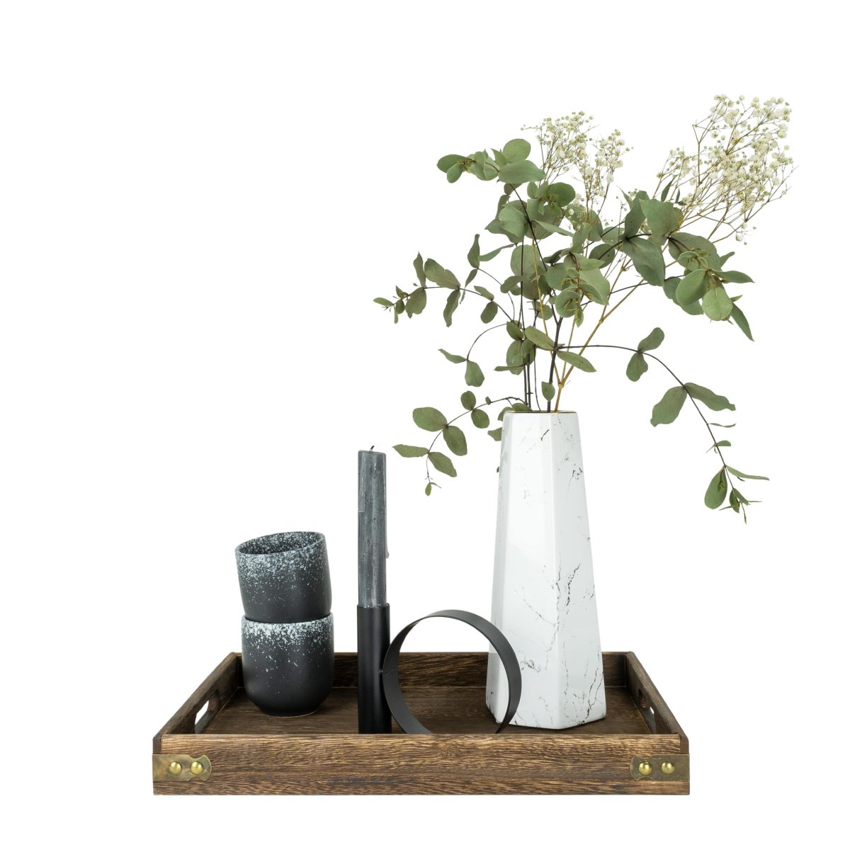 QUVIO Dienblad met handvaten – 24 x 36 cm – Bruin - Afbeelding 3