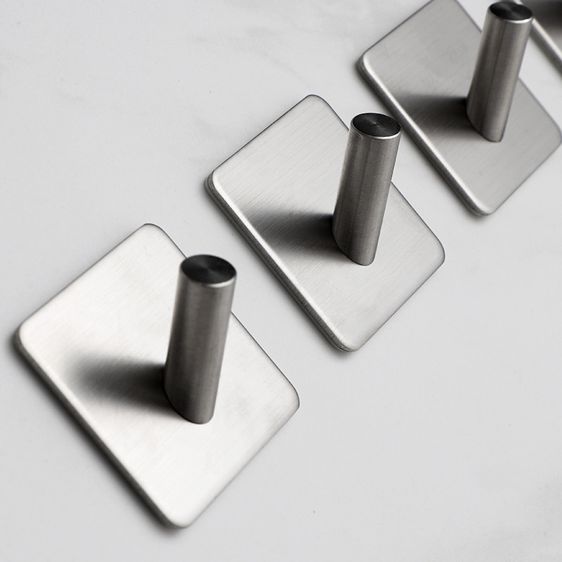 XIVADA Handdoekhaakjes Paza – Zelfklevend – Rvs – Zilver – Set van 2 - Afbeelding 4