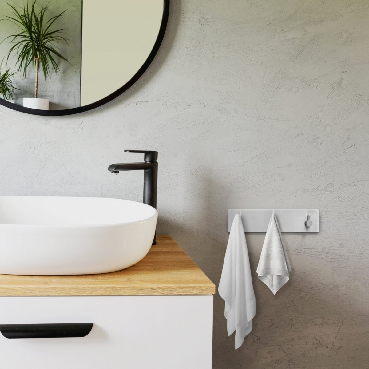 XIVADA Handdoekhaakjes Tres – Zelfklevend – Zilver – 3 in 1 - Afbeelding 9