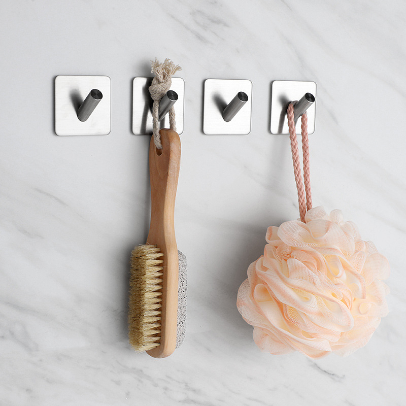 XIVADA Handdoekhaakjes Paza – Zelfklevend – Rvs – Zilver – Set van 2 - Afbeelding 5