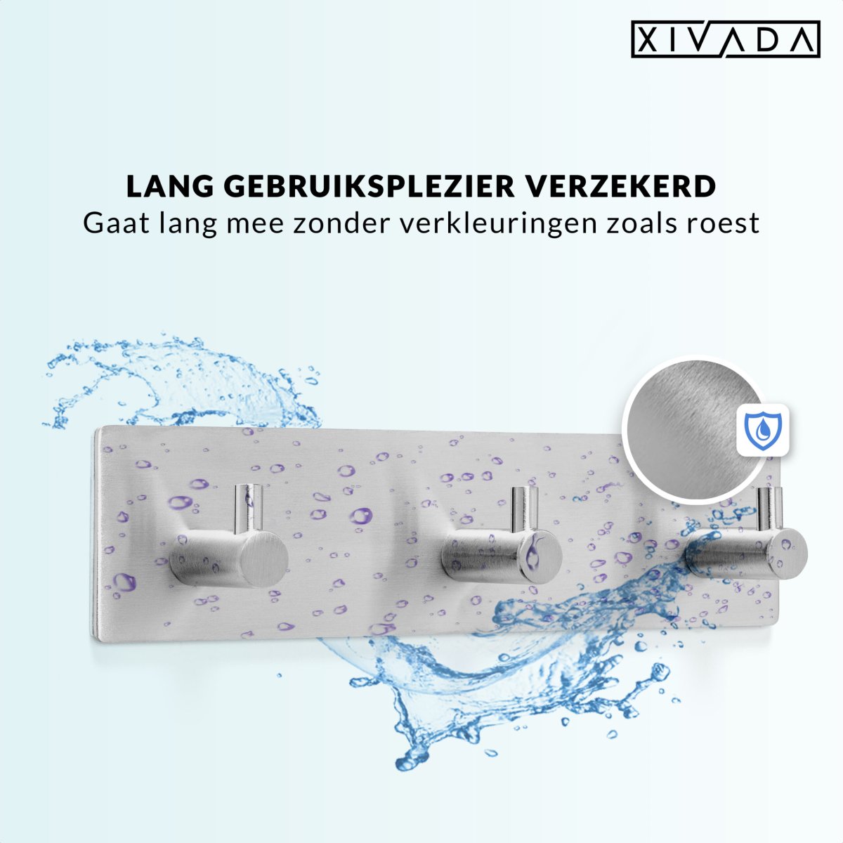 XIVADA Handdoekhaakjes Tres – Zelfklevend – Zilver – 3 in 1 - Afbeelding 5