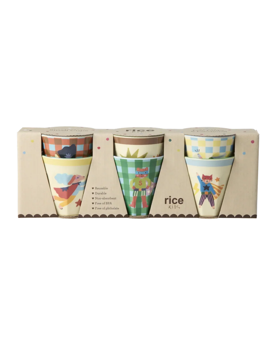 RICE: Kleine Beker | Hero Print | Groen | Set van 6