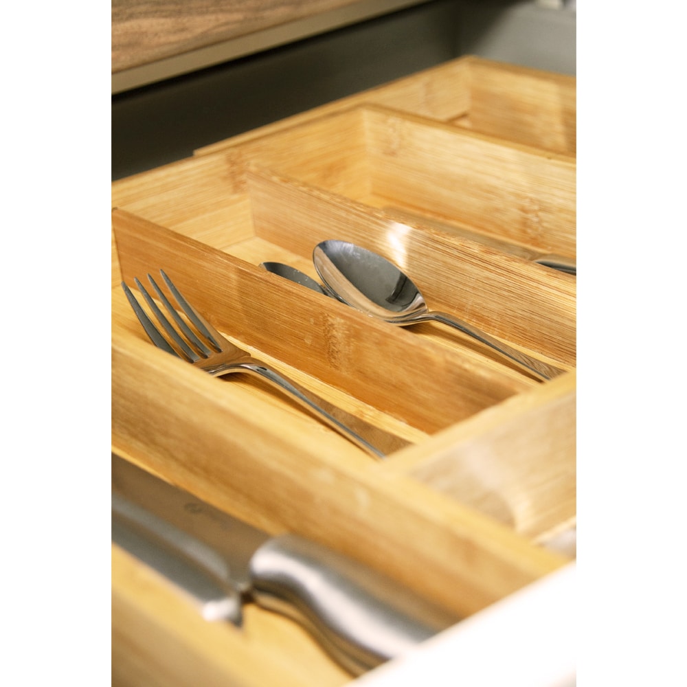 QUVIO Besteklade – Verstelbaar – Hout - Afbeelding 8