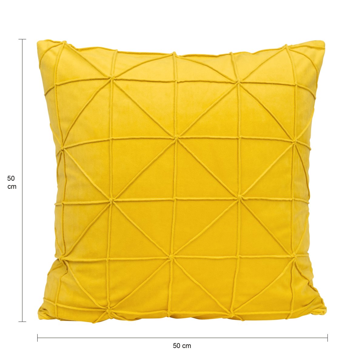 QUVIO Kussenhoes – Fluweel – 50 x 50 cm – Okergeel - Afbeelding 3