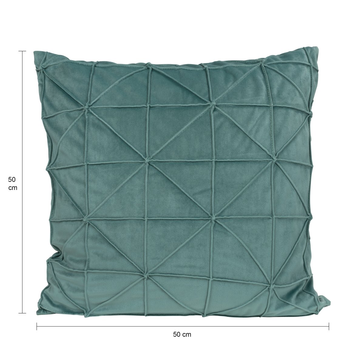 QUVIO Kussenhoes – Fluweel – 50 x 50 cm – Eucalyptus groen - Afbeelding 3