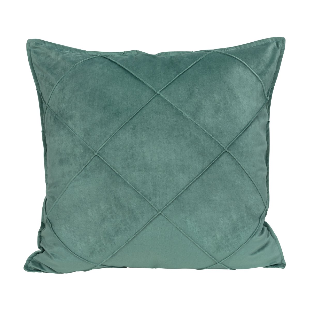 QUVIO Kussenhoes geruit – Fluweel – 50 x 50 cm – Eucalyptus groen - Afbeelding 2