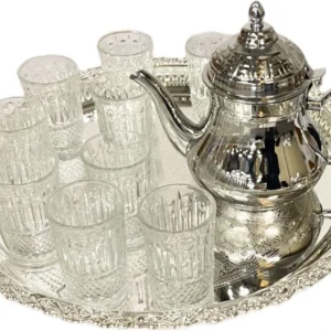 Marokkaanse Familie Theeset – theepot-diebblad – 12 glazen