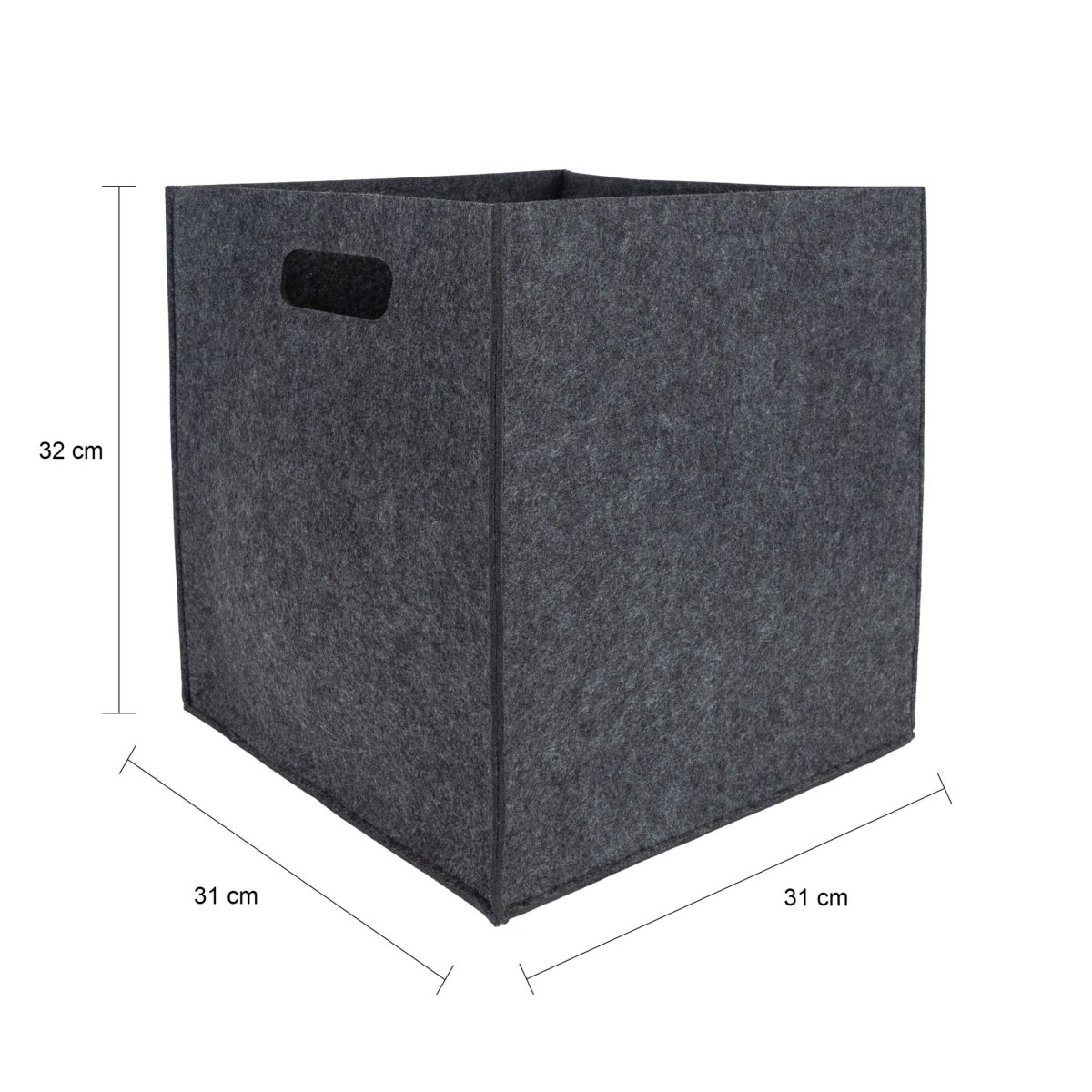 QUVIO Opbergbak vierkant – Vilt – 31 x 31 x 32 cm - Afbeelding 5