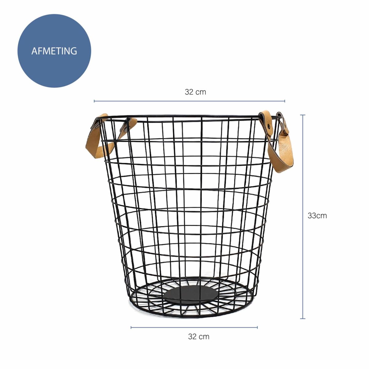 QUVIO Opbergmand draadstaal – Klein – 32 x 32 x 33 cm - Afbeelding 5