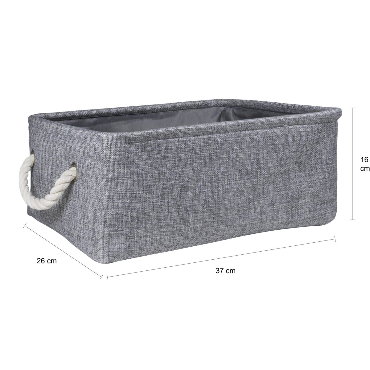 QUVIO Opbergmand – Katoen en linnen – Grijs - Afbeelding 4
