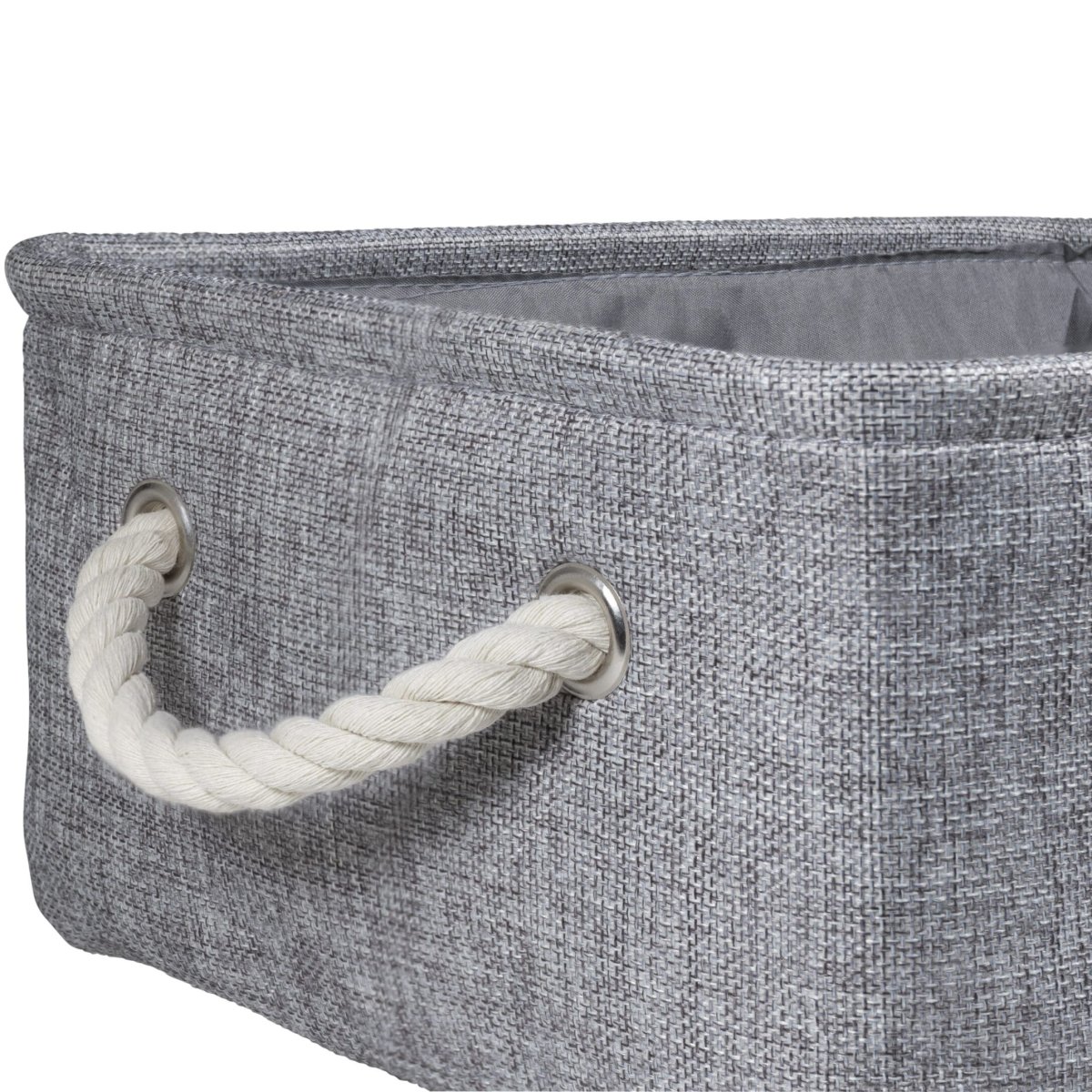 QUVIO Opbergmand – Katoen en linnen – Grijs - Afbeelding 5