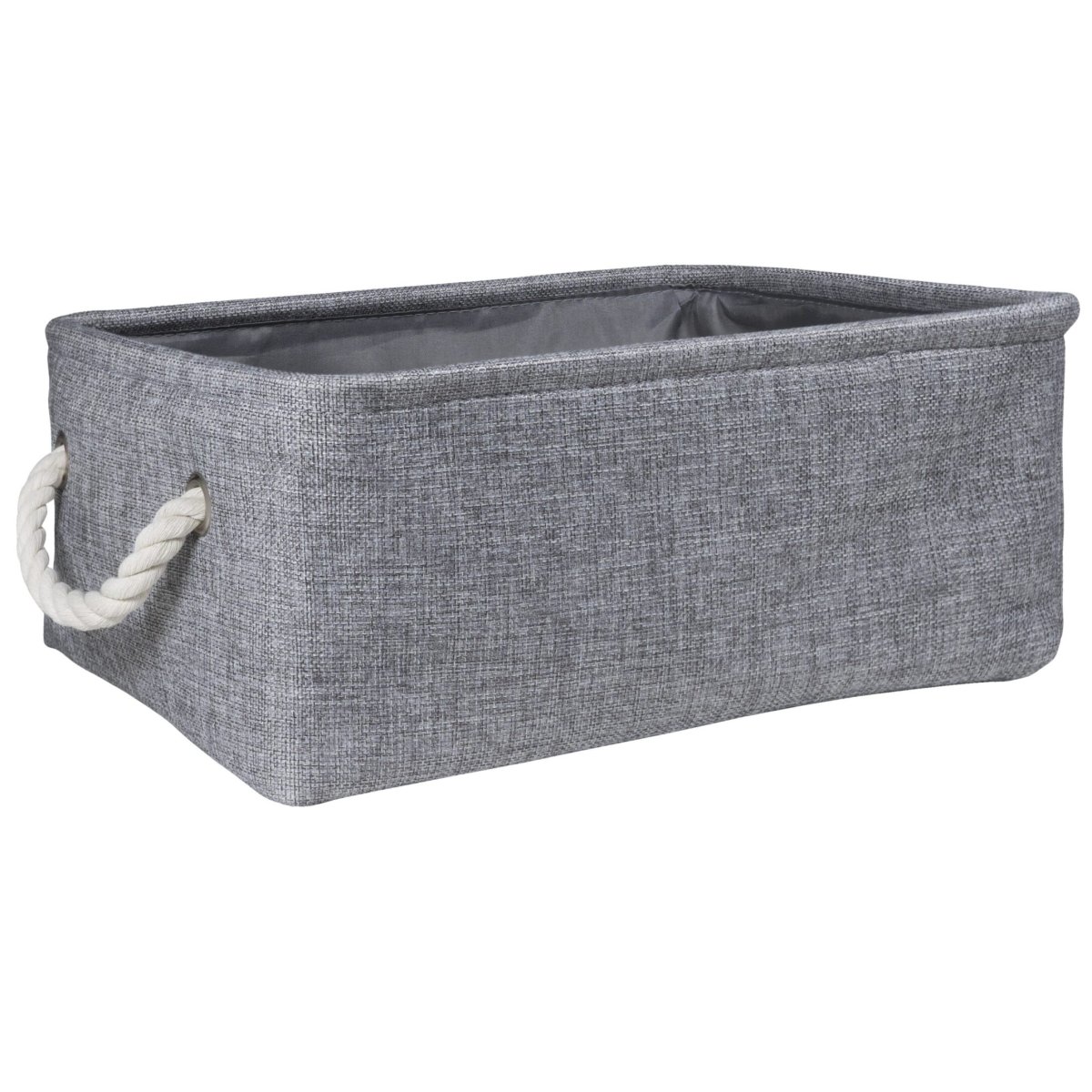 QUVIO Opbergmand – Katoen en linnen – Grijs - Afbeelding 3