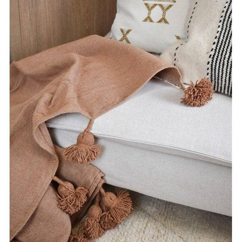 Pompondeken XL Beige Camel - Afbeelding 2