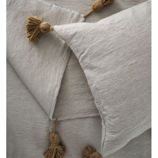 Pompondeken creme en beige - Afbeelding 3