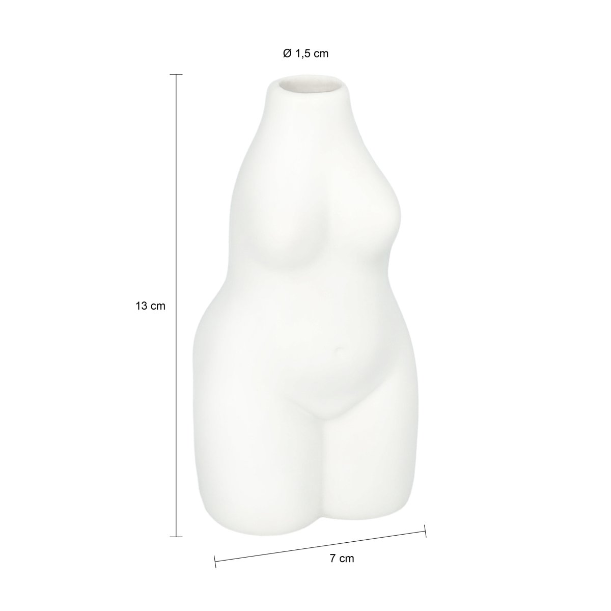 QUVIO Vaas – Keramiek – Lichaam – Wit - Afbeelding 3