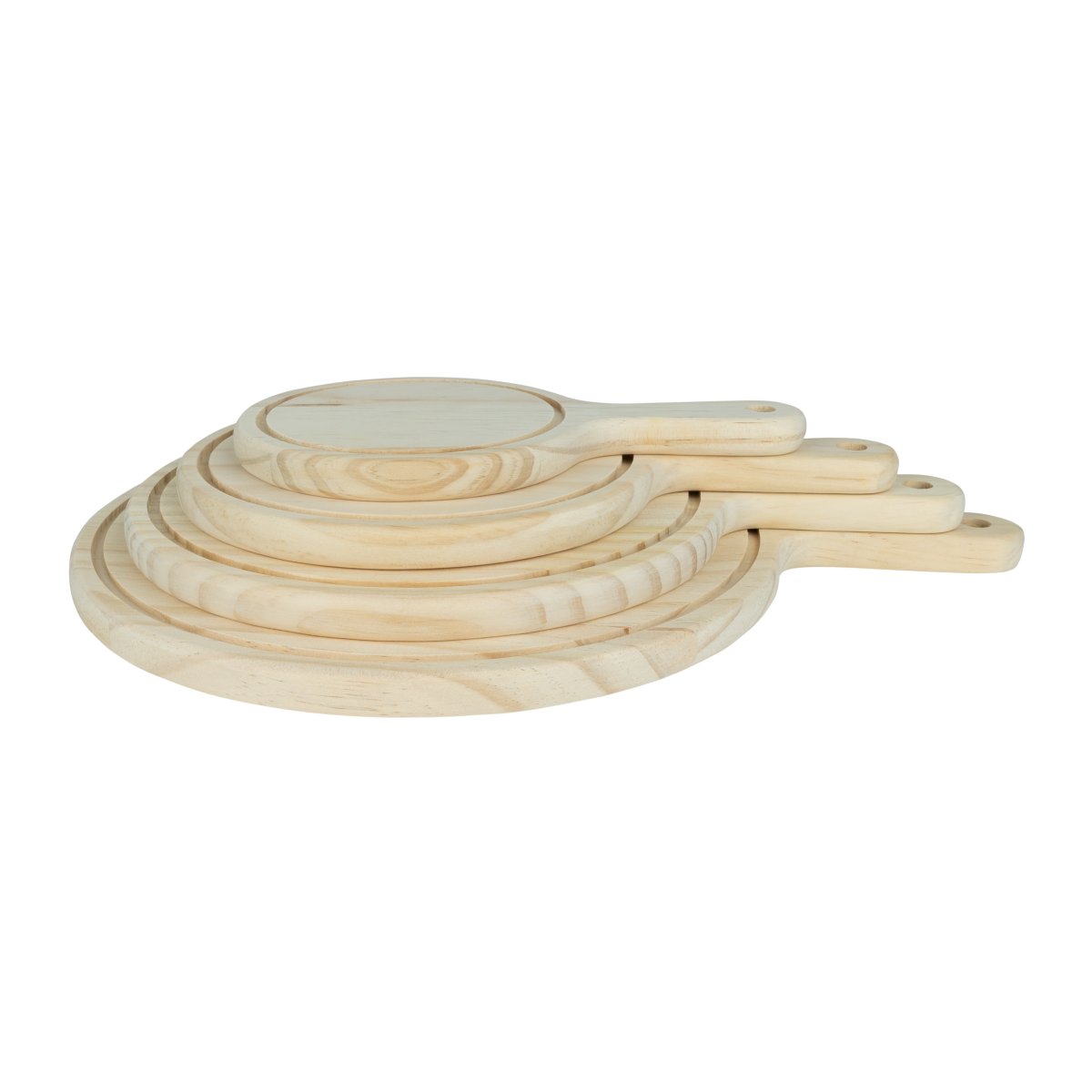 Krumble Serveerplank rond – Set van 4 – Hout - Afbeelding 3