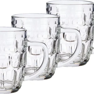 Set van 6x stuks glazen bierpul/pitcher 520 ml – 52 cl – Bierglazen 14 x 12 cm