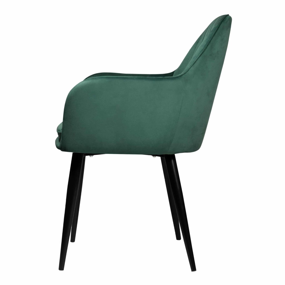 QUVIO Eetkamerstoel Benito – Fluweel en staal – Donkergroen - Afbeelding 4