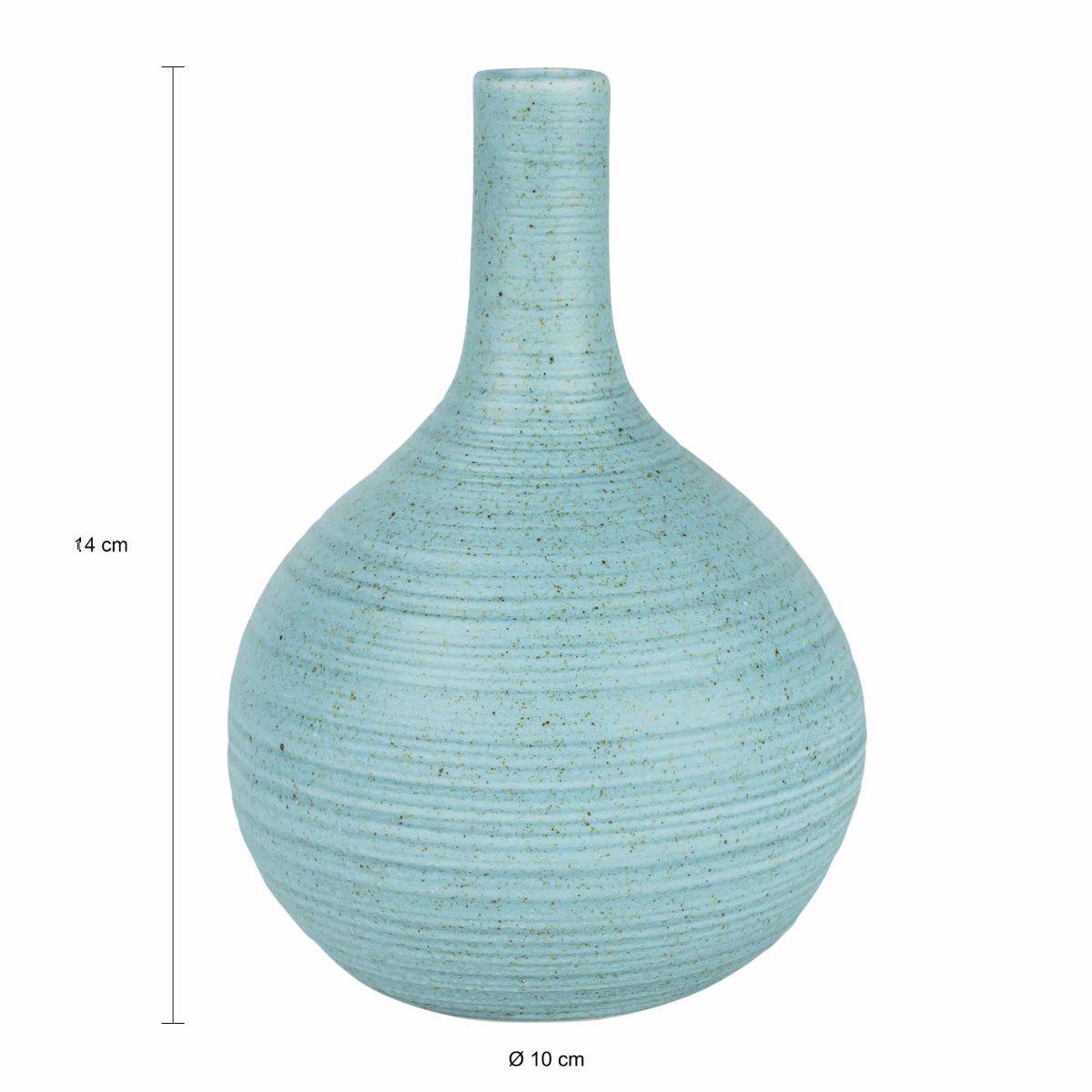 QUVIO Vaas bol met smalle hals – Keramiek – Lichtblauw - Afbeelding 3