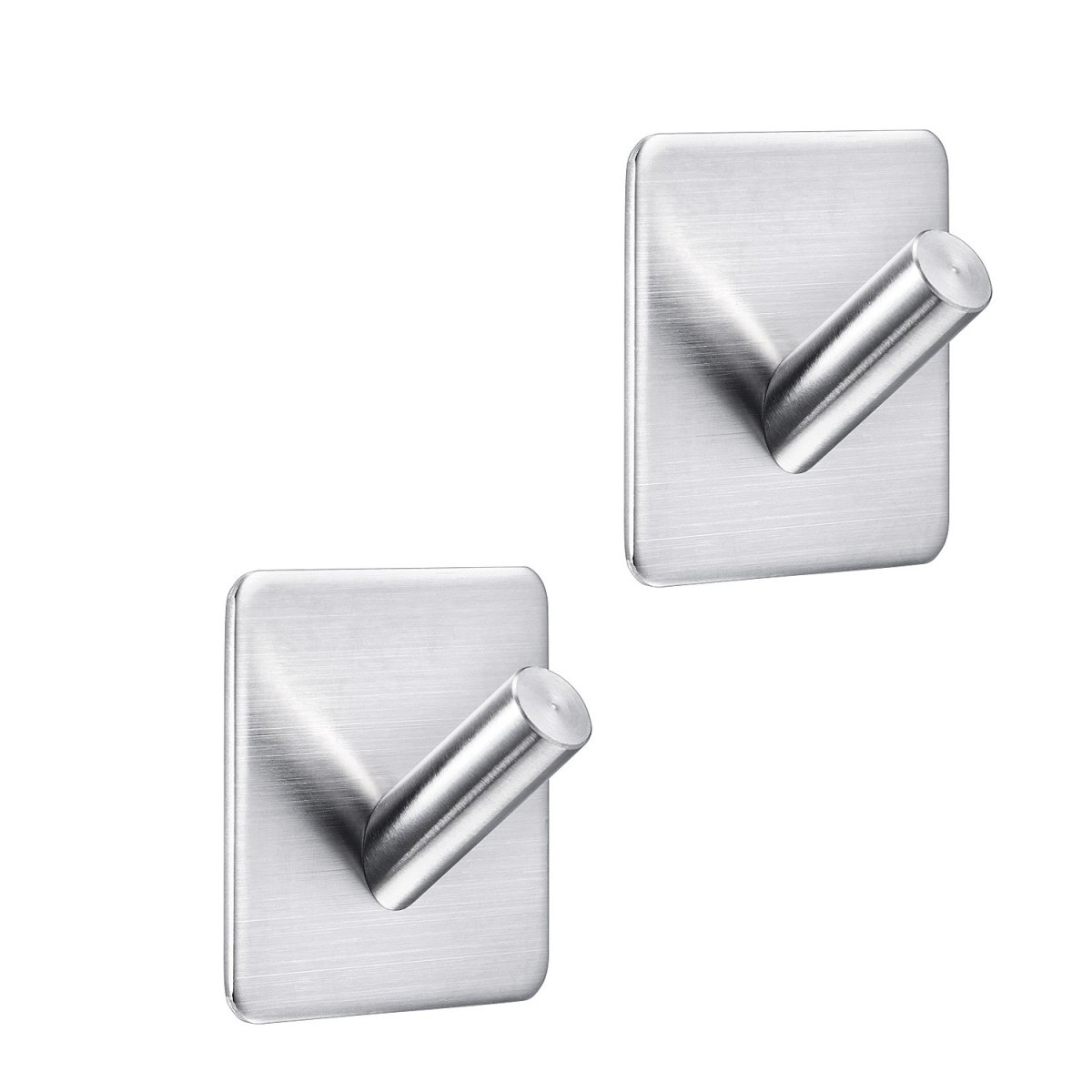 XIVADA Handdoekhaakjes Paza – Zelfklevend – Rvs – Zilver – Set van 2