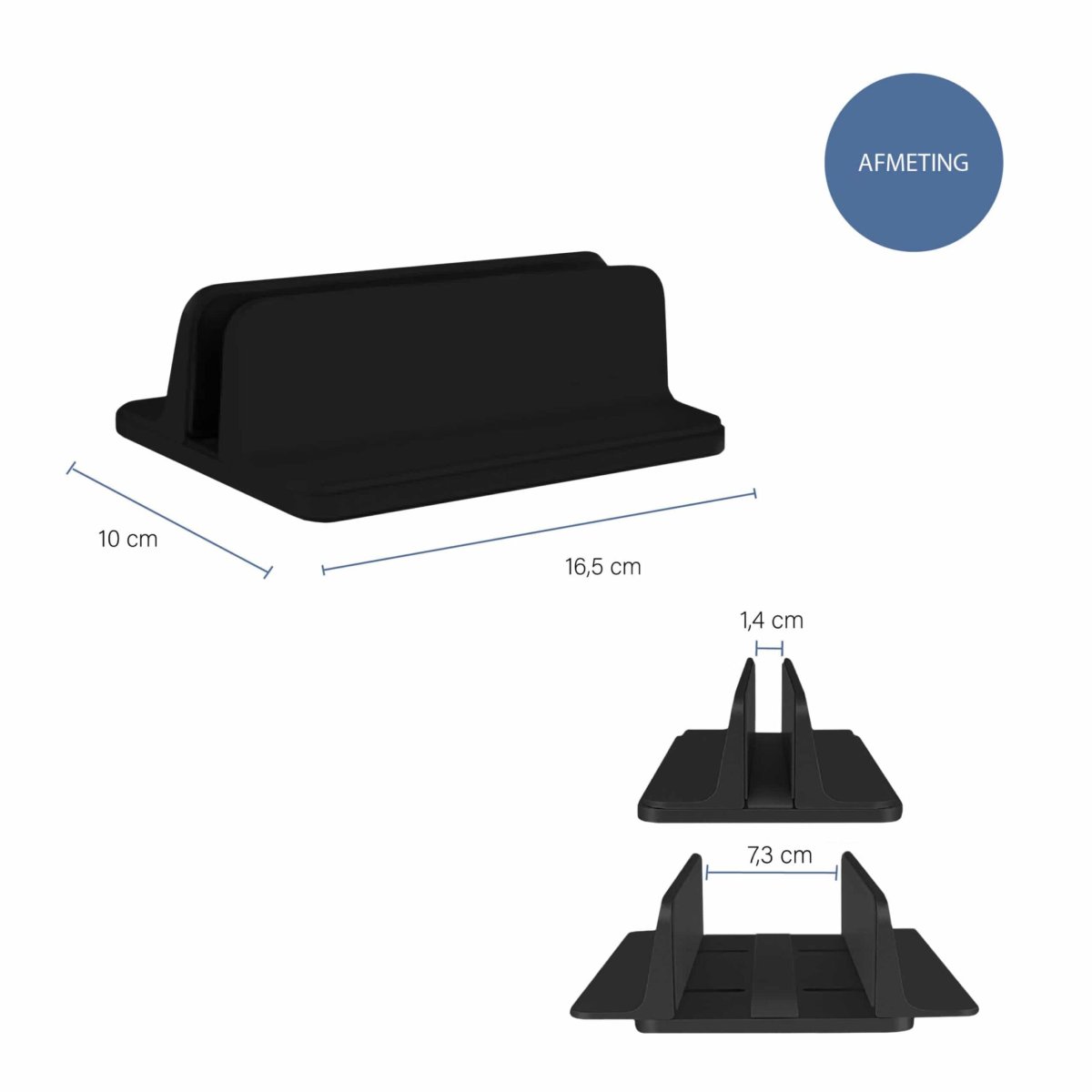 QUVIO Laptop standaard verticaal – Verstelbaar 1,4 tot 7,3 cm – Zwart - Afbeelding 3