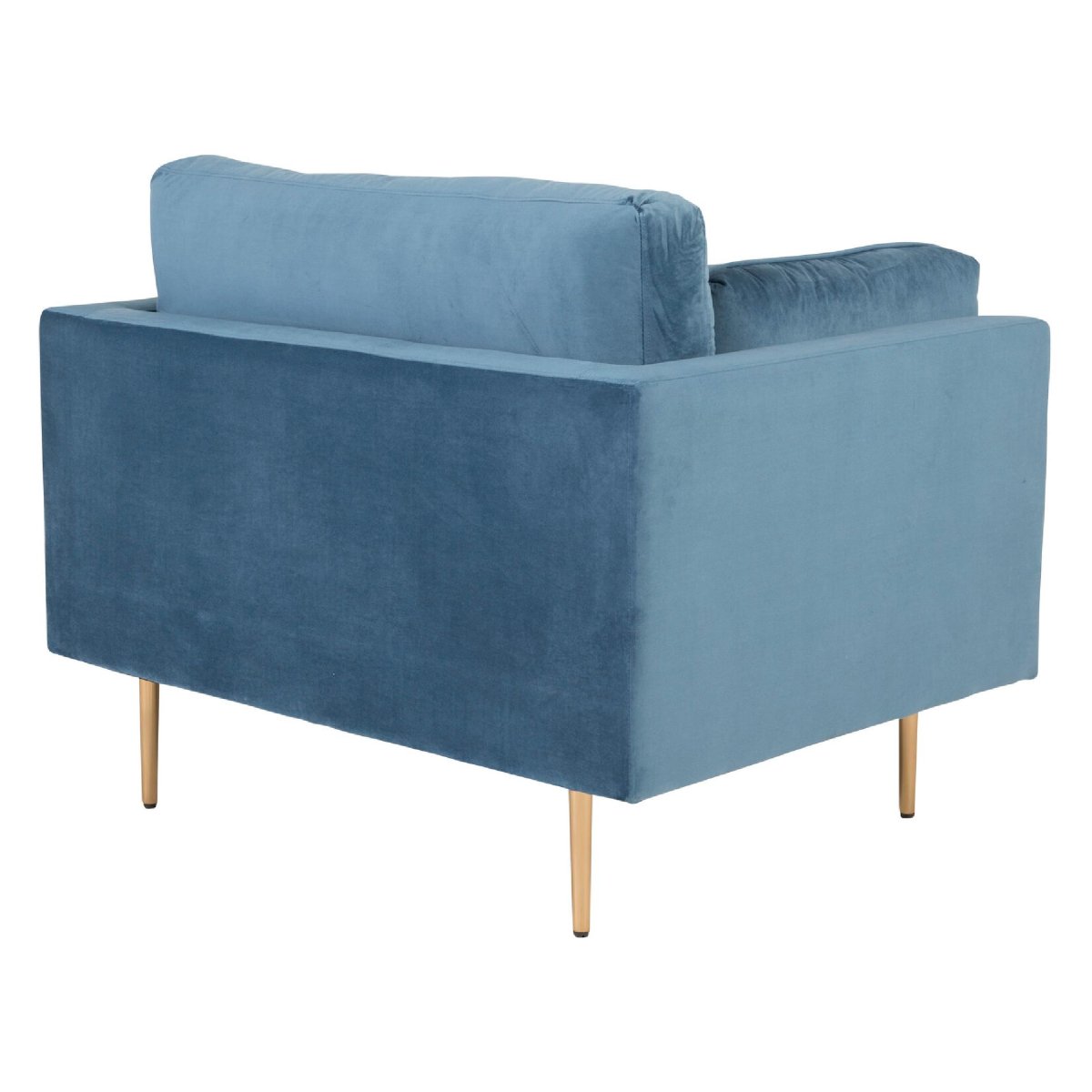 QUVIO Rochester Fauteuil – Fluweel Blauw – Elegante Accentstoel - Afbeelding 3
