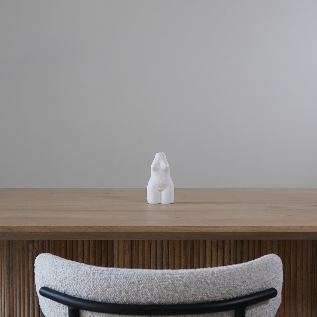 QUVIO Vaas – Keramiek – Lichaam – Wit - Afbeelding 7