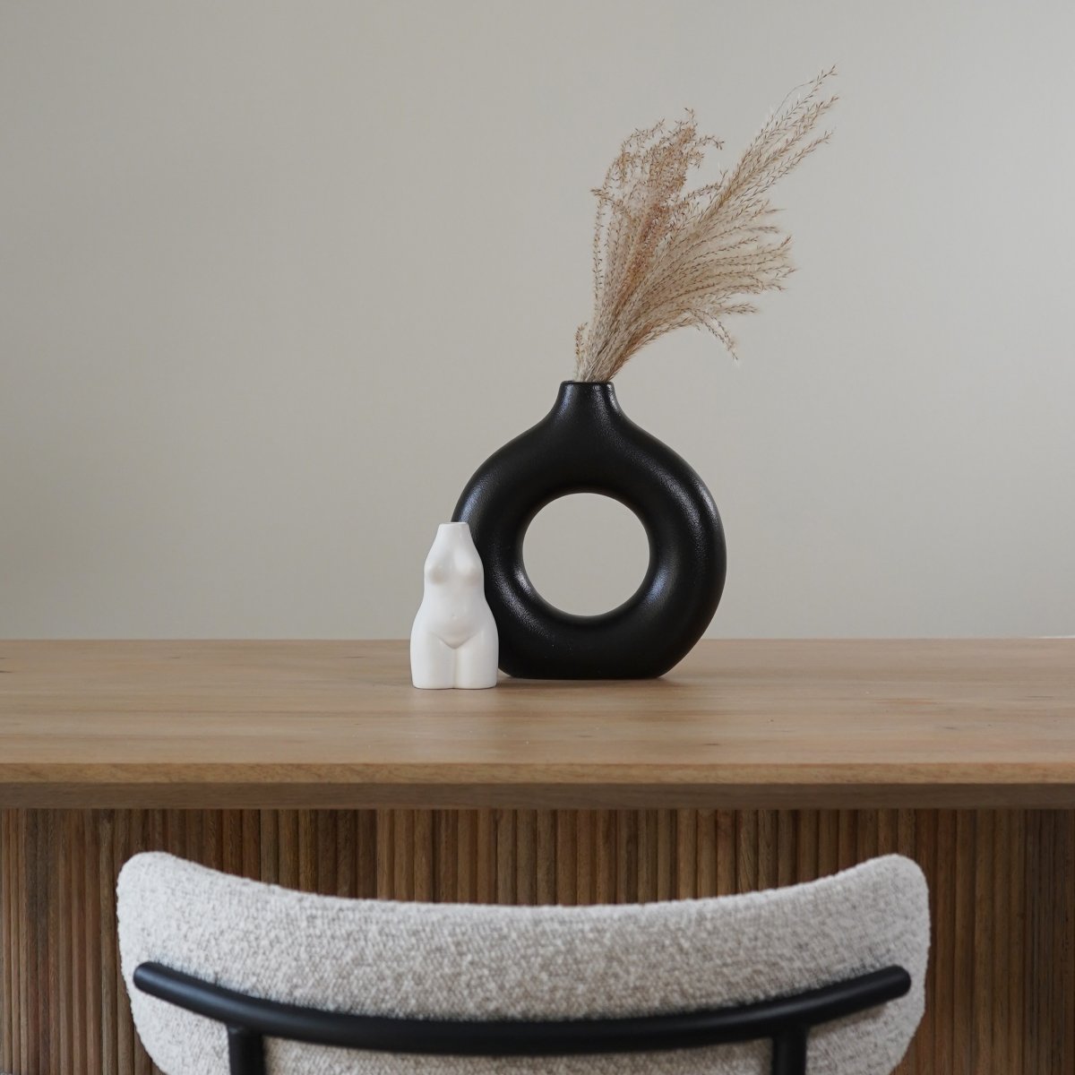 QUVIO Vaas – Keramiek – Lichaam – Wit - Afbeelding 8